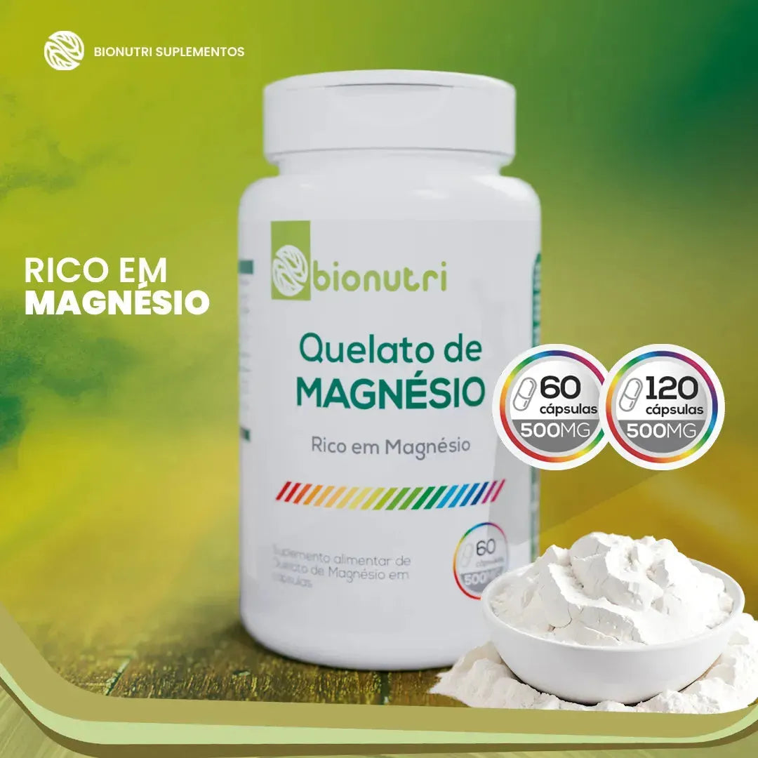 Magnésio Quelato 120 Cápsulas 500 Mg