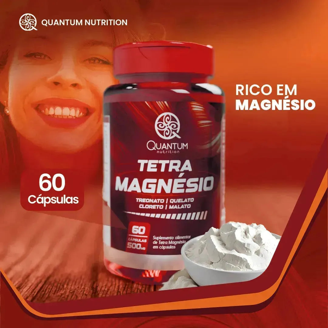 Tetra Magnésio Quantum 60 Cápsulas 500 Mg